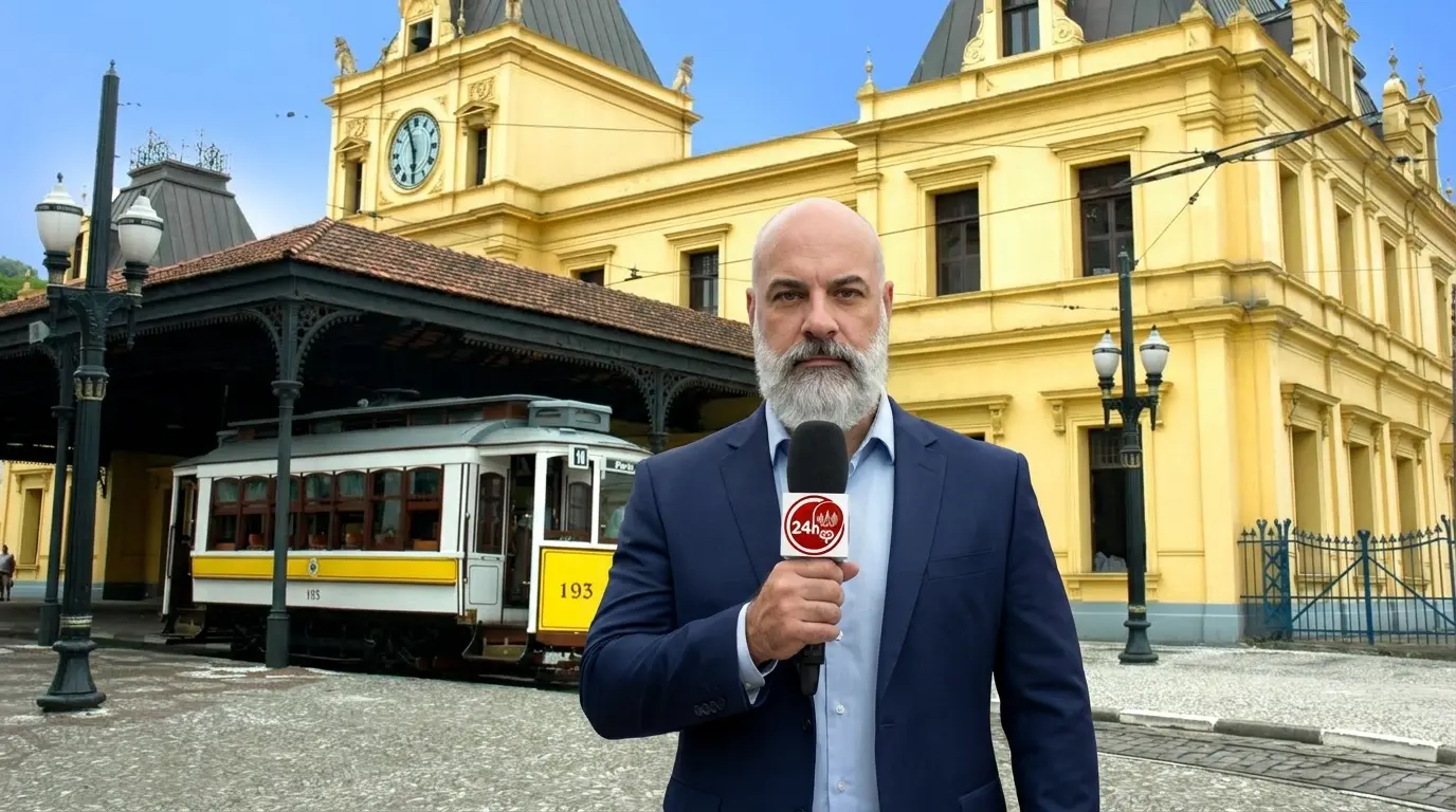 Vista panorâmica da Cidade de Santos SP com hotéis lotados no feriado
